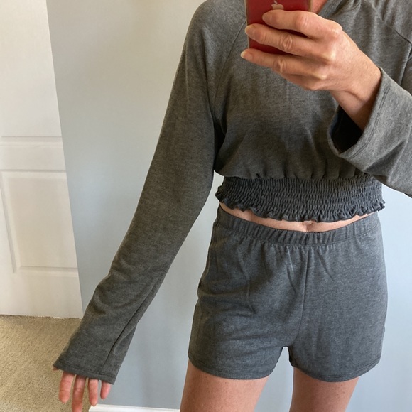 2 Piece Grey Hooded Top & Short Set - Picture 7 of 9